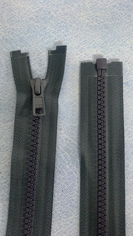 Size 5 - Dark Grey (Molded plastic) Open ended YKK Zipper