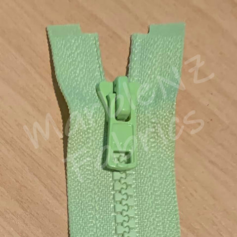 Size 3 - Light Green (Moulded Plastic) Open ended Zipper