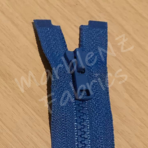 Size 3 - Medium Blue (Moulded Plastic) Open ended Zipper