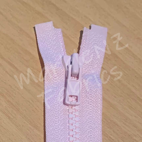 Size 3 - Pink (Moulded Plastic) Open ended Zipper