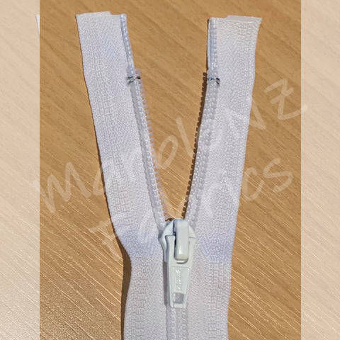 Size 3 - White (Moulded Plastic) Open ended Zipper